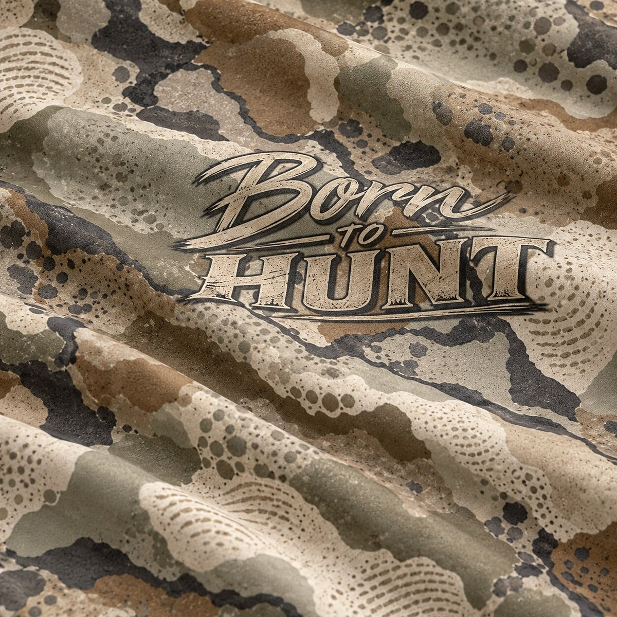 UPF 50+ Born to Hunt Woodland Camo Sun Hoodie