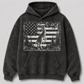 Washed Whitetail Deer American Flag Hunting Hoodie