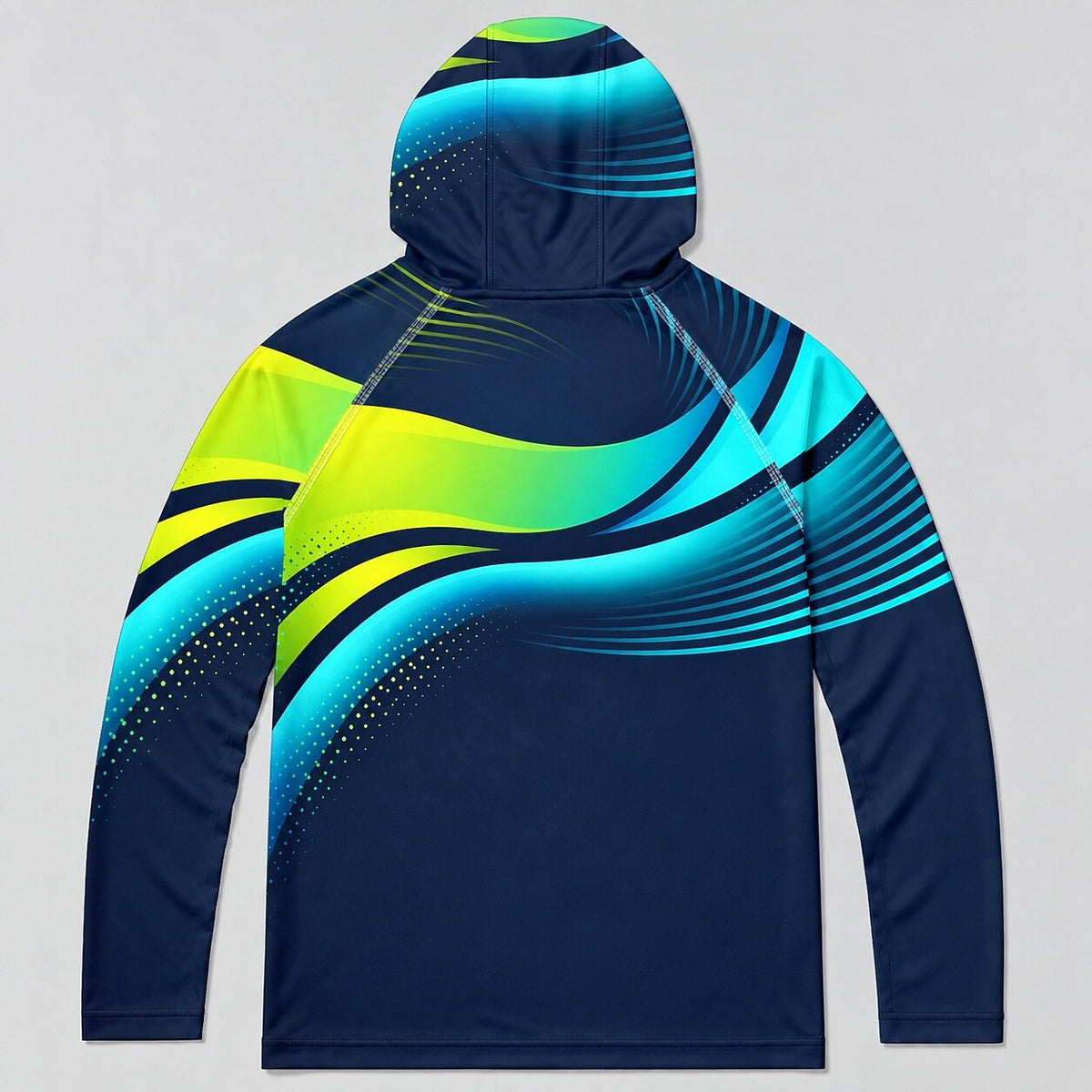 UPF 50+ Neon Wave Fishing Graphic Sun Hoodie