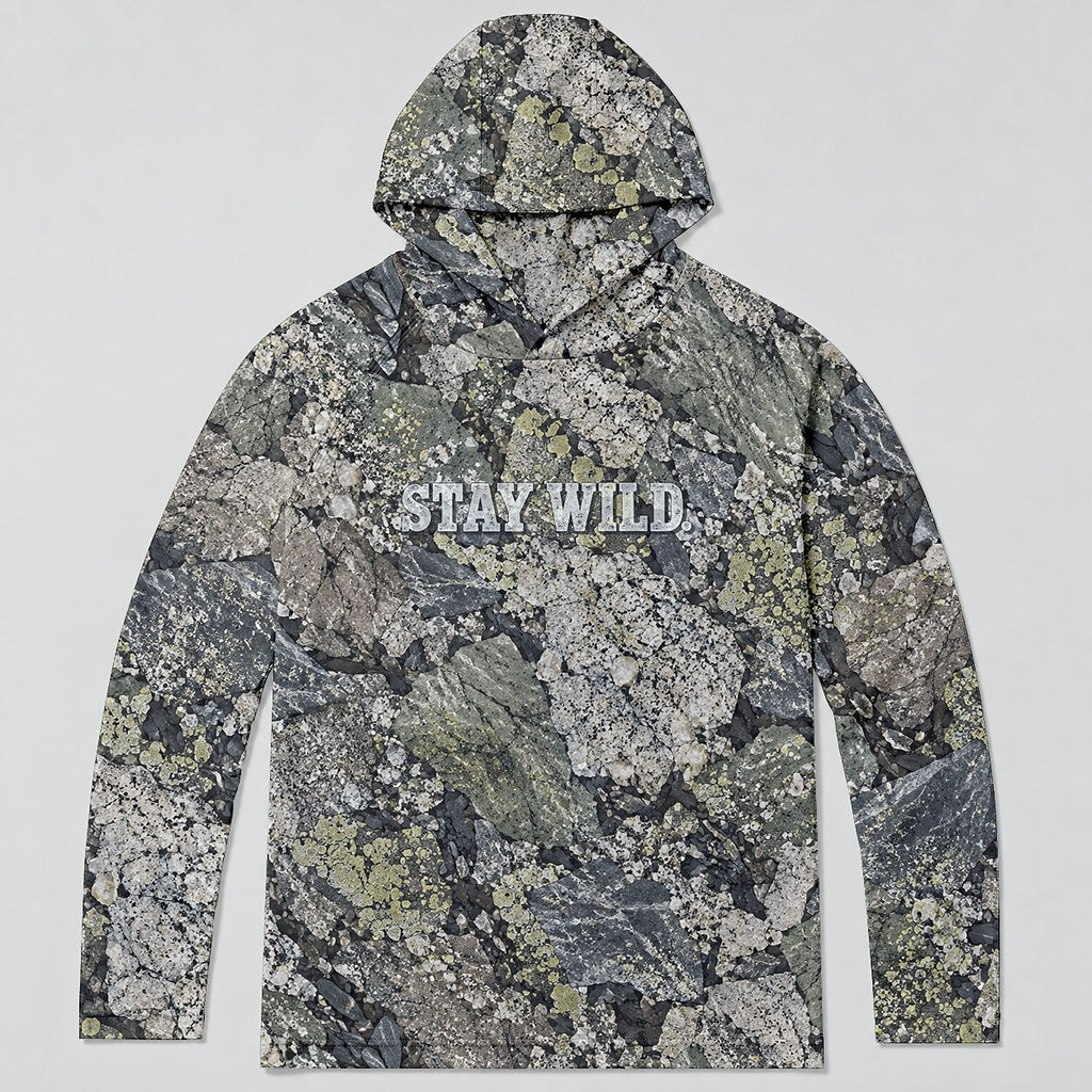 UPF 50+ Stay Wild Stone Camo Sun Hoodie