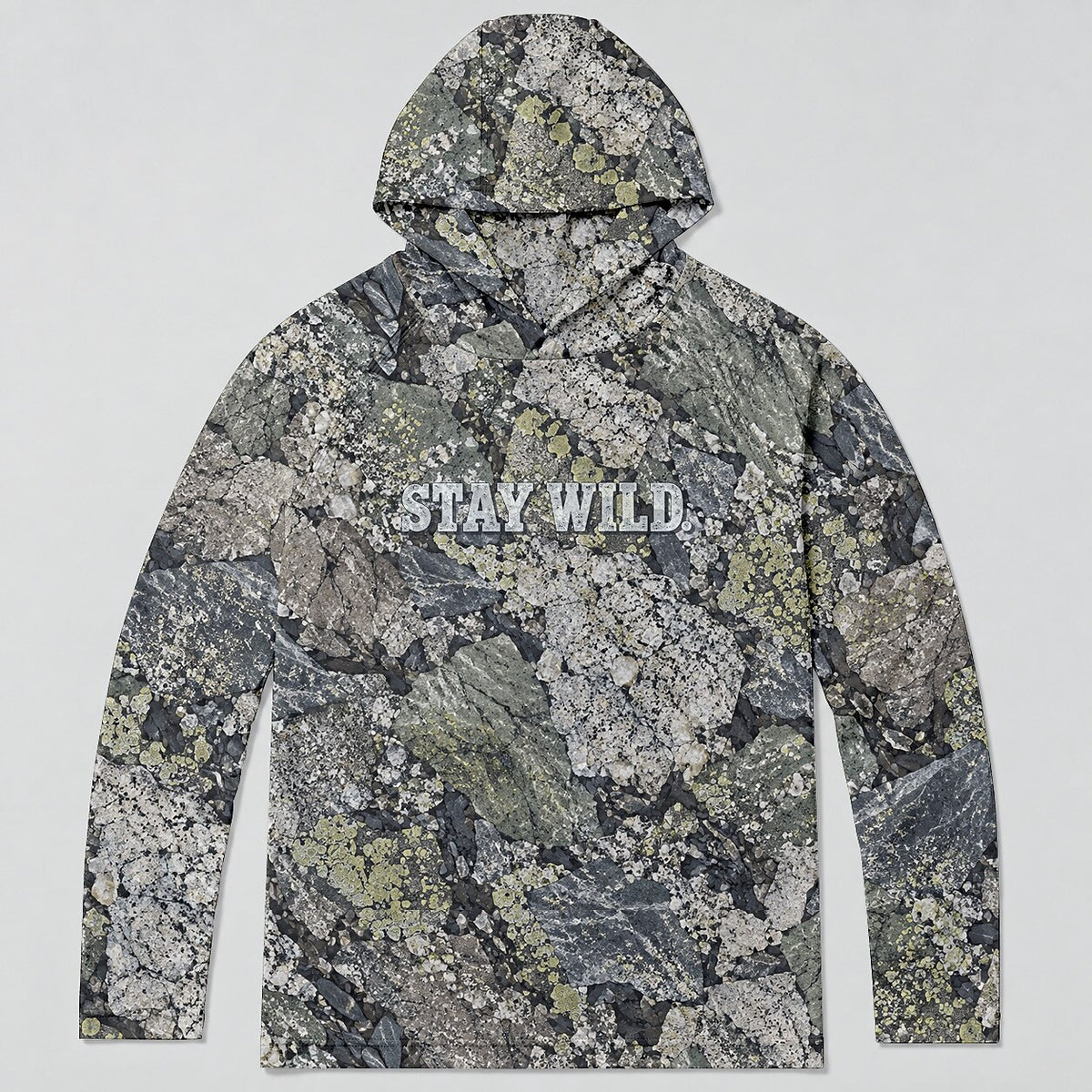 UPF 50+ Stay Wild Stone Camo Sun Hoodie