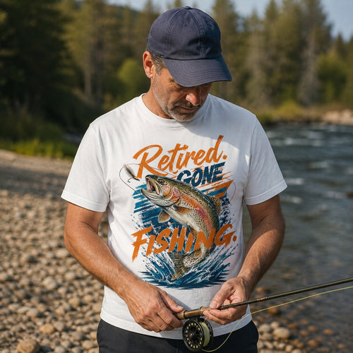 100% Cotton Retired Rainbow Trout Fishing T-Shirt
