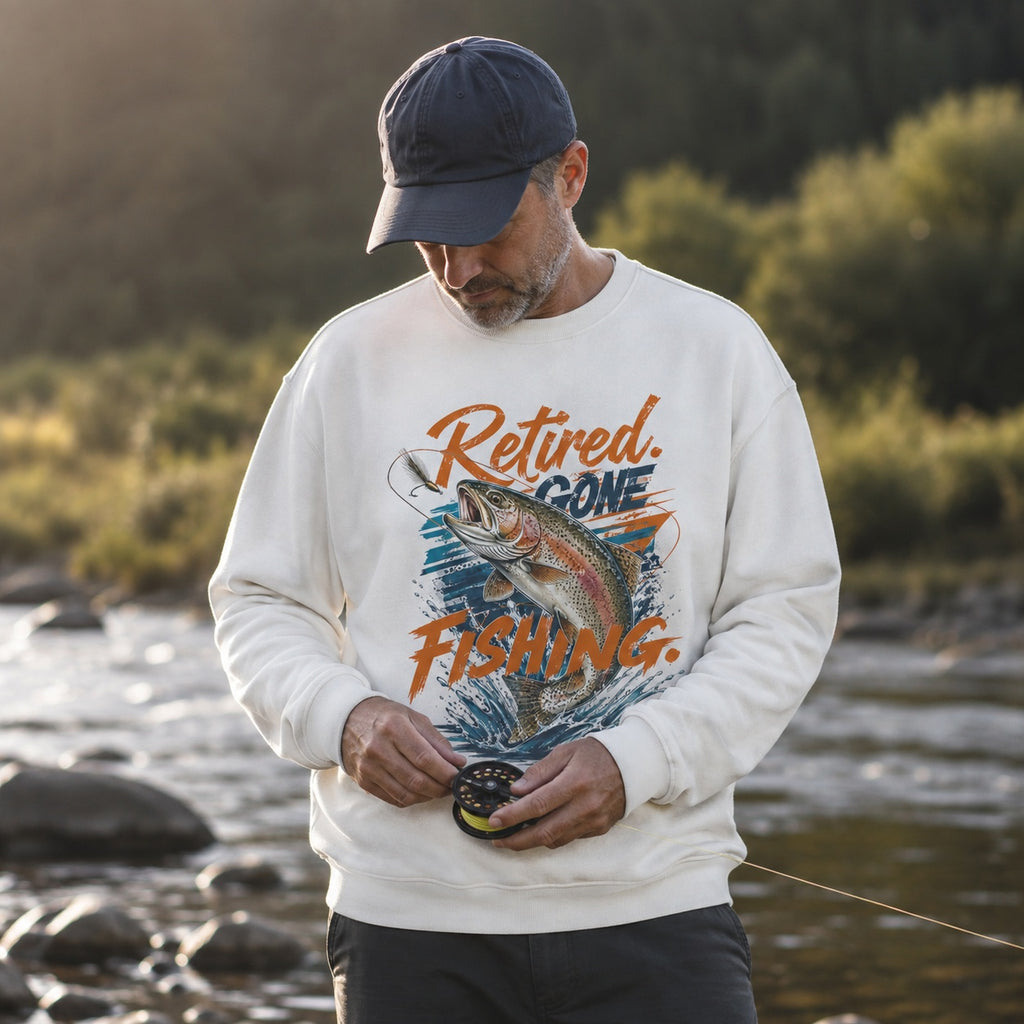 Rainbow Trout Fishing Crewneck Sweatshirt for Men