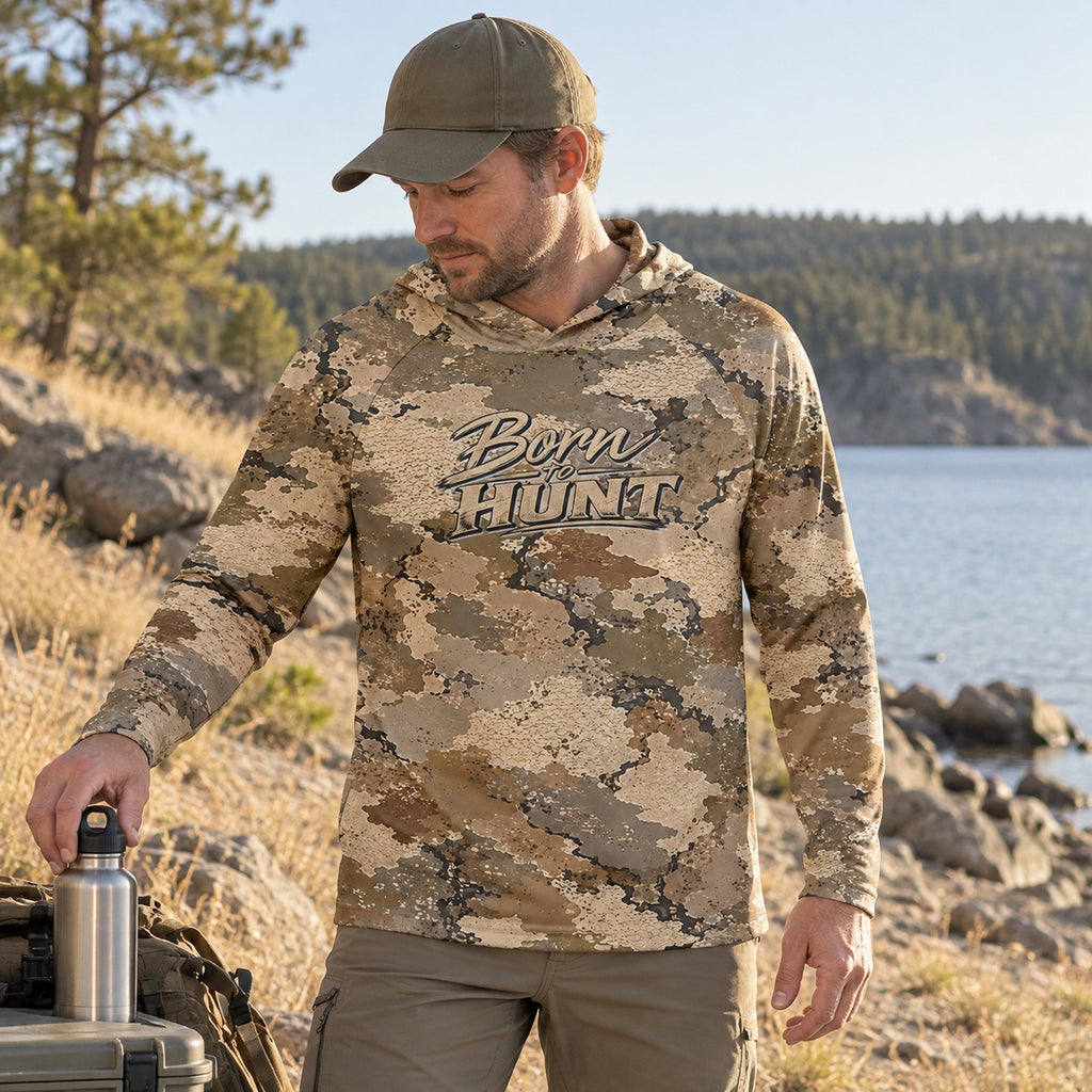 UPF 50+ Desert Camo Hunting Sun Protection Hoodie for Men