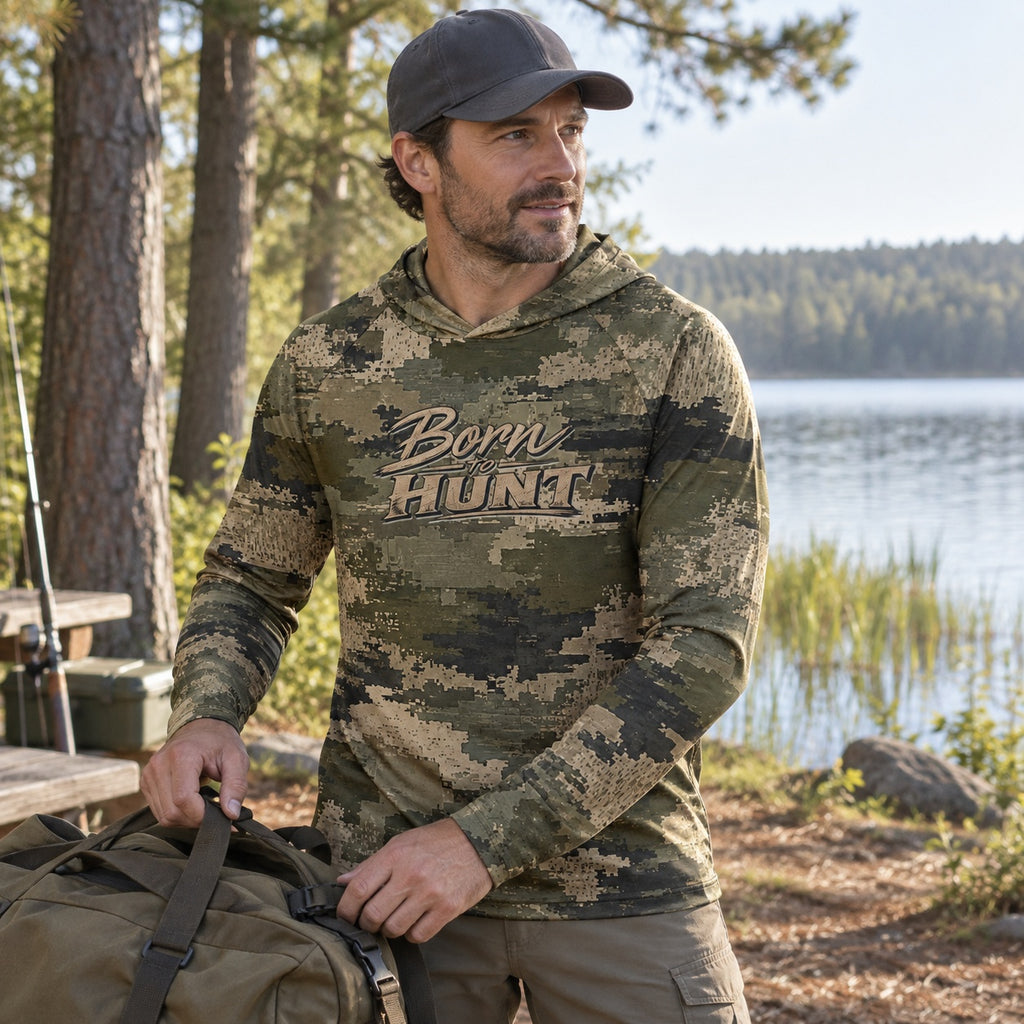 UPF 50+ Digital Camo Jagd-Sonnenschutz-Hoodie für Herren