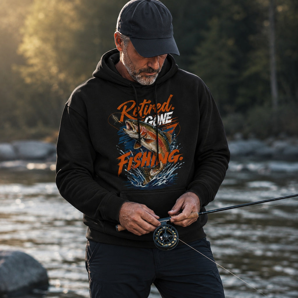 Rainbow Trout River Fishing Hoodie for Men