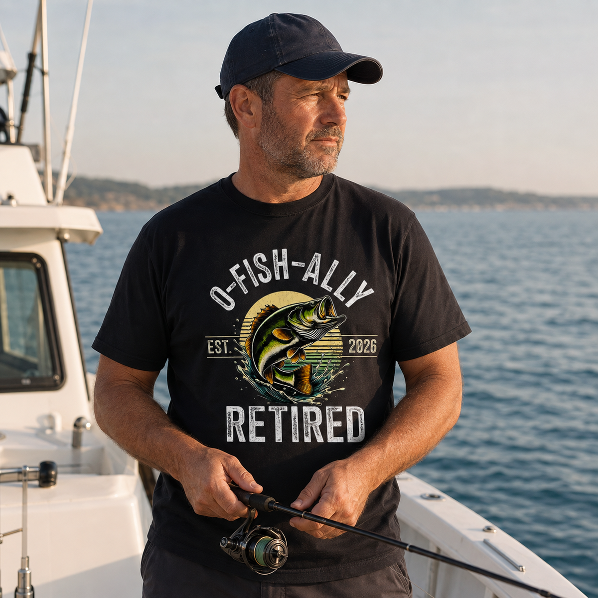 100% Cotton Largemouth Bass Fishing T-Shirt for Men
