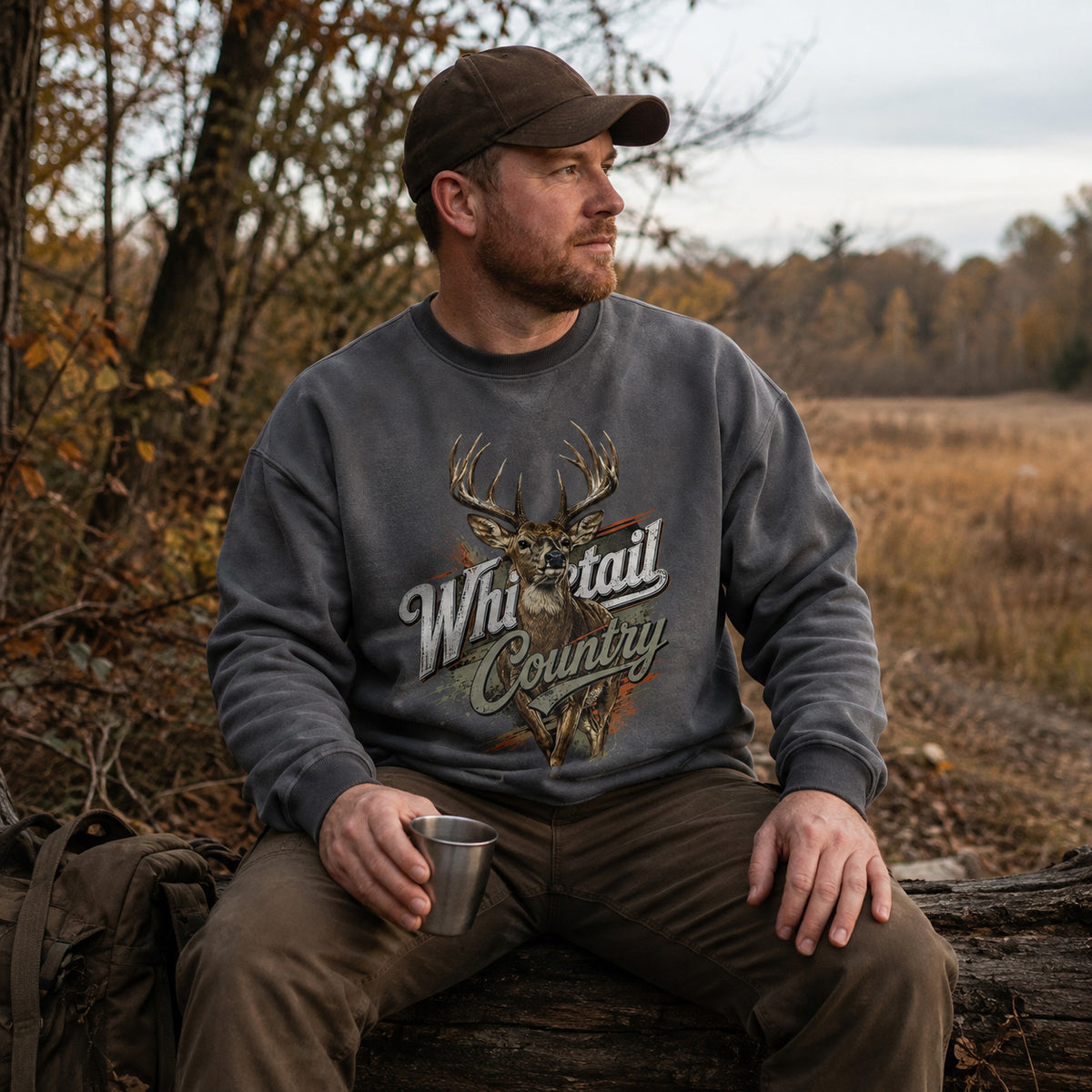 Deer Hunting Crewneck Sweatshirt for Men