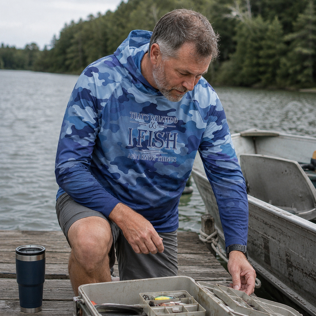 UPF 50+ Camo Fishing Sun Protection Hoodie for Men