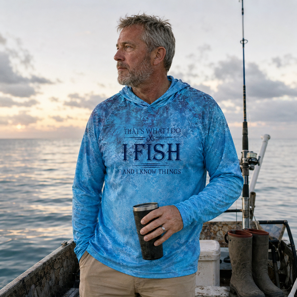 UPF 50+ Hoodie für Herren mit Sonnenschutz zum Hochseefischen