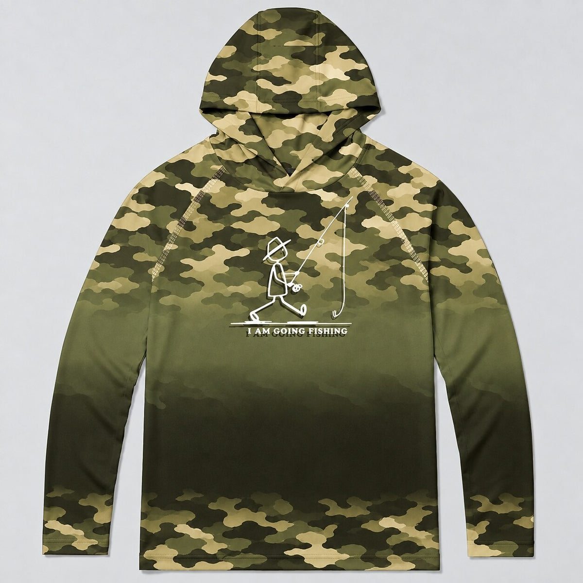 UPF 50+ Blue Camo Fishing Graphic Sun Hoodie