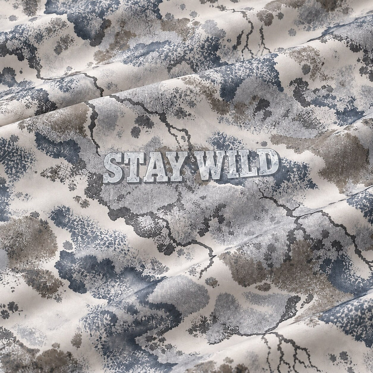 UPF 50+ Stay Wild Gray Camo Sun Hoodie