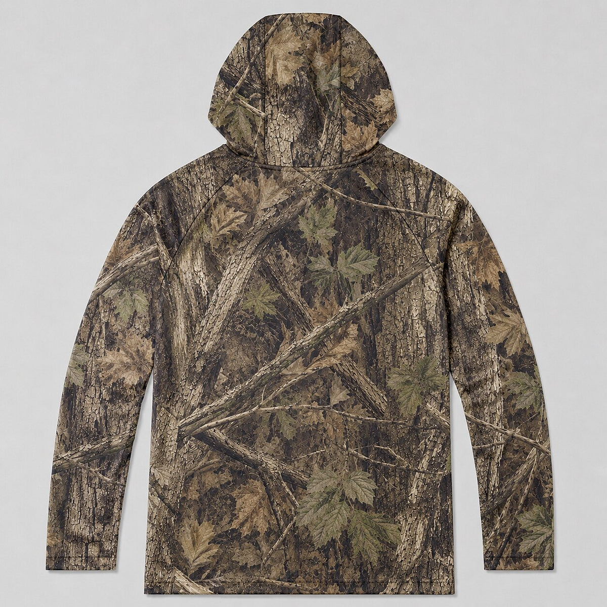 UPF 50+ Woodland Camo Hunting Sun Protection Hoodie for Men