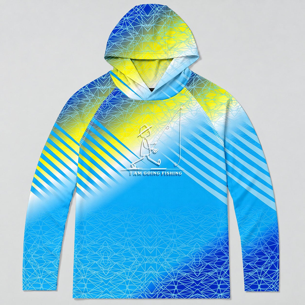 UPF 50+ Geometric Fishing Graphic Sun Hoodie