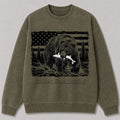 Washed Grizzly Bear Salmon Fishing Wildlife Graphic Sweatshirt