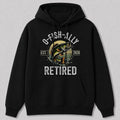 Largemouth Bass Fishing Hoodie for Men — black front view with printed graphic