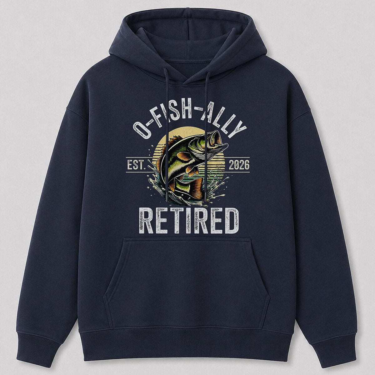Largemouth Bass Fishing Hoodie for Men — close-up of fabric, cuff, and pocket stitching