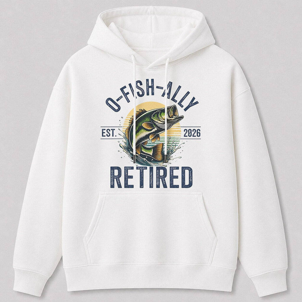 Largemouth Bass Fishing Hoodie for Men — gray front view with printed graphic