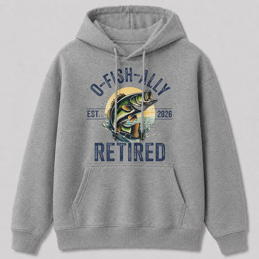 Largemouth Bass Fishing Hoodie for Men — navy front view with printed graphic