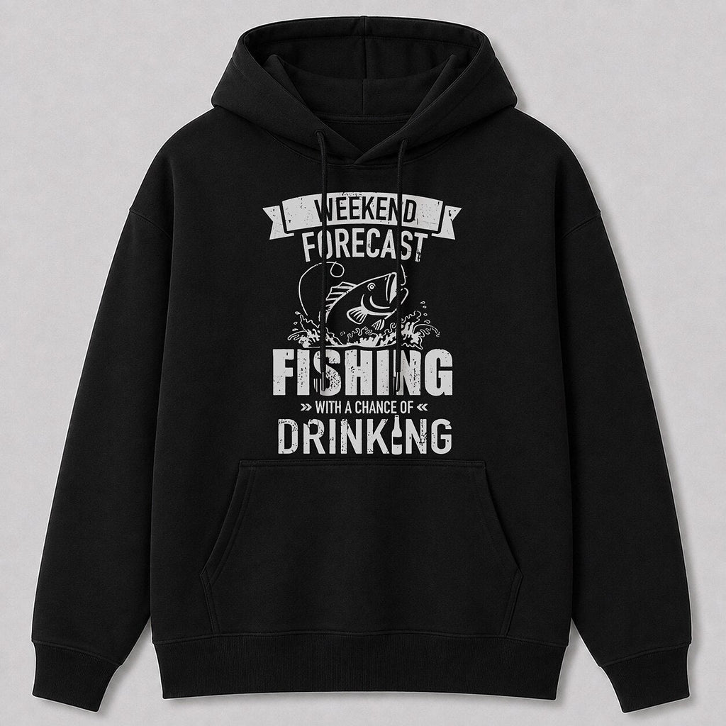 Largemouth Bass Fishing Hoodie - Lake Cabin Outdoorsman — black front view with printed graphic