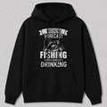 Largemouth Bass Fishing Hoodie - Lake Cabin Outdoorsman — black front view with printed graphic