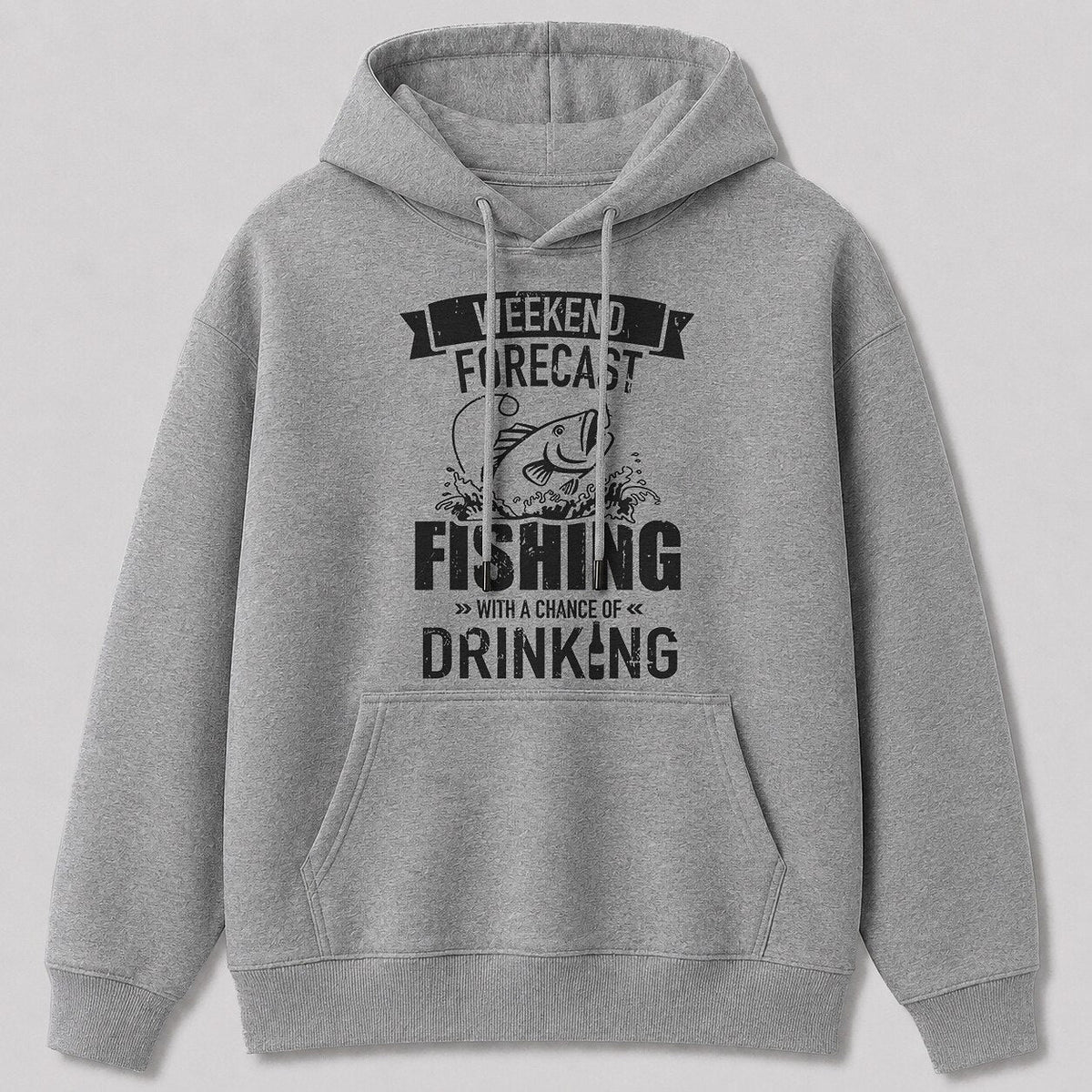 Largemouth Bass Fishing Hoodie - Lake Cabin Outdoorsman — close-up of fabric, cuff, and pocket stitching