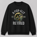 Largemouth Bass Outdoorsman Crewneck Sweatshirt — black front view with printed graphic