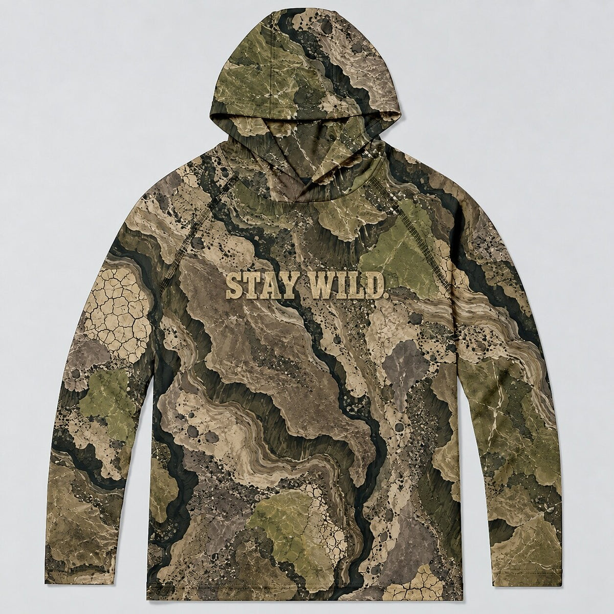 UPF 50+ Stay Wild Red Rock Camo Sun Hoodie