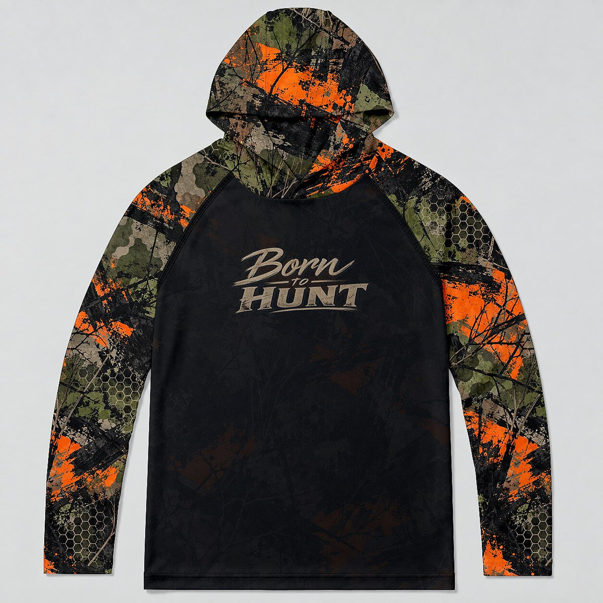 UPF 50+ Born to Hunt Blaze Camo Sun Hoodie