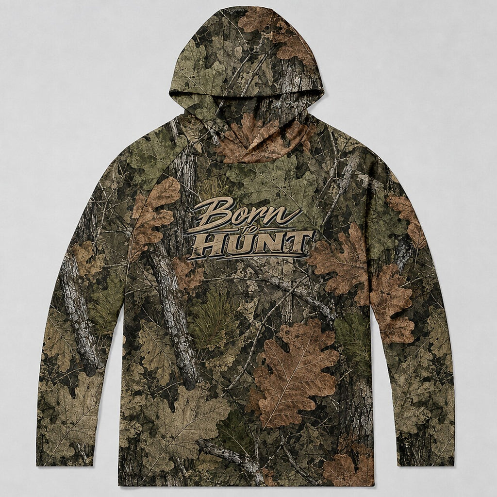 UPF 50+ Oak Leaf Camo Hunting Hoodie for Men