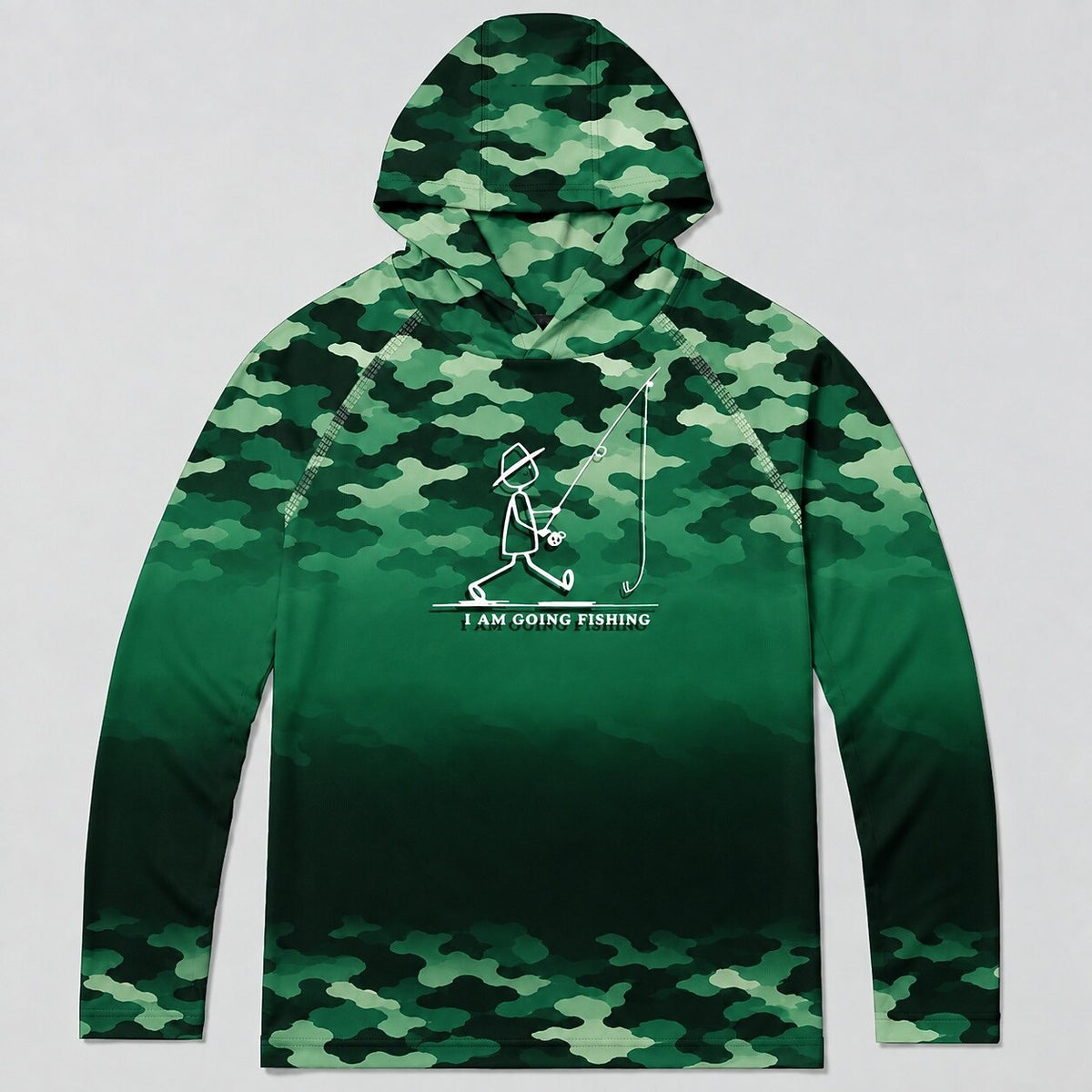 UPF 50+ Blue Camo Fishing Graphic Sun Hoodie