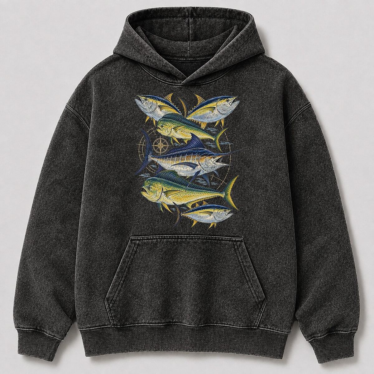 Washed Tuna Mahi Mahi Marlin sportfishing Hoodie