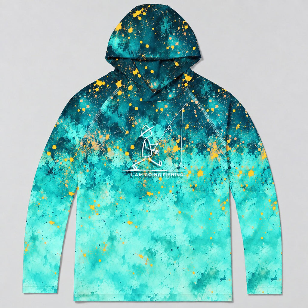 UPF 50+ Abstract Fishing Graphic Sun Hoodie