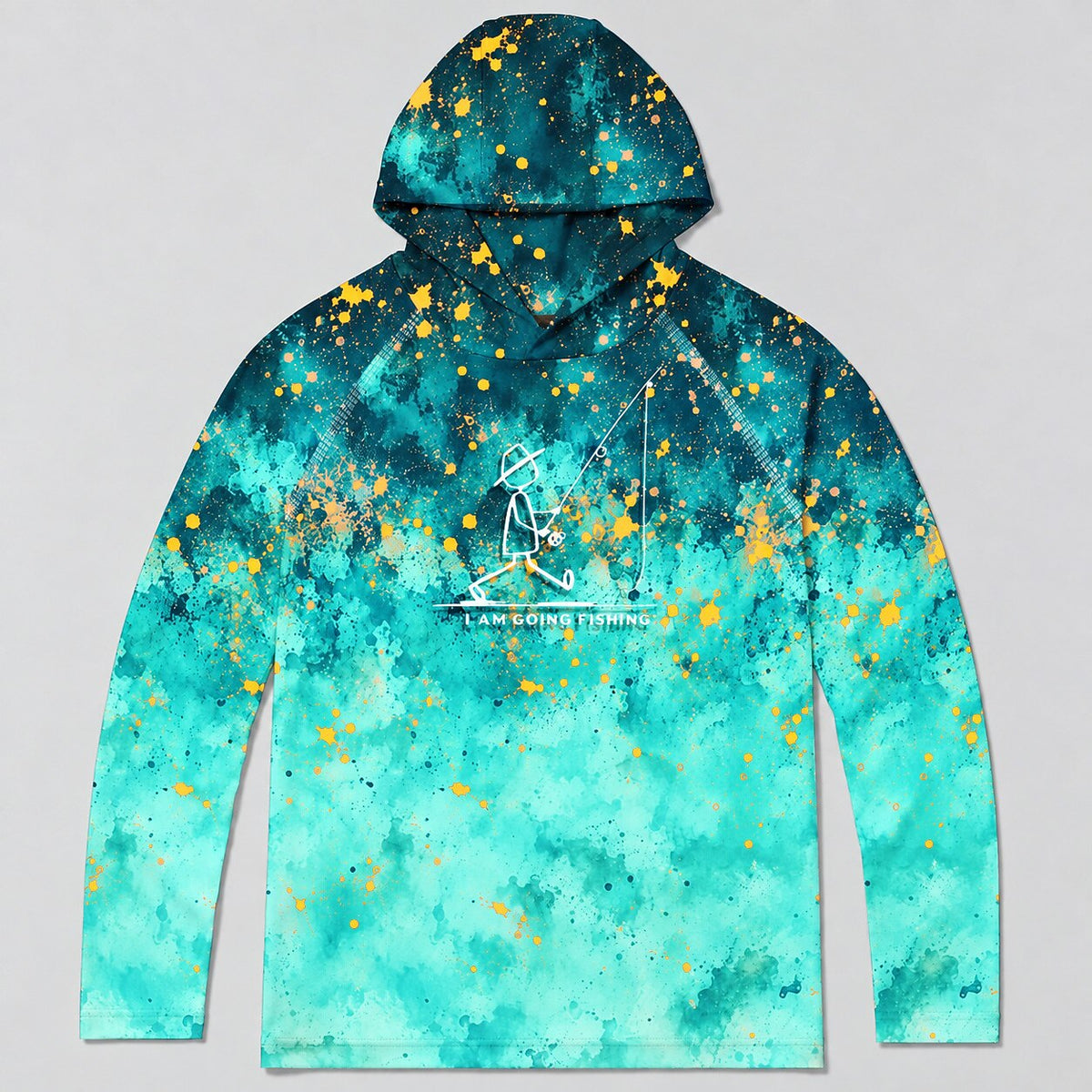 UPF 50+ Abstract Fishing Graphic Sun Hoodie