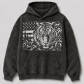Washed Tiger Jungle Wildlife Hunting Graphic Hoodie