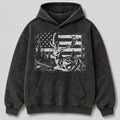 Washed Whitetail Buck American Flag Hunting Hoodie