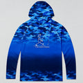 UPF 50+ Blue Camo Fishing Graphic Sun Hoodie