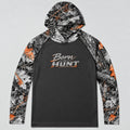 UPF 50+ Born to Hunt Woodland Leaf Camo Sun Hoodie