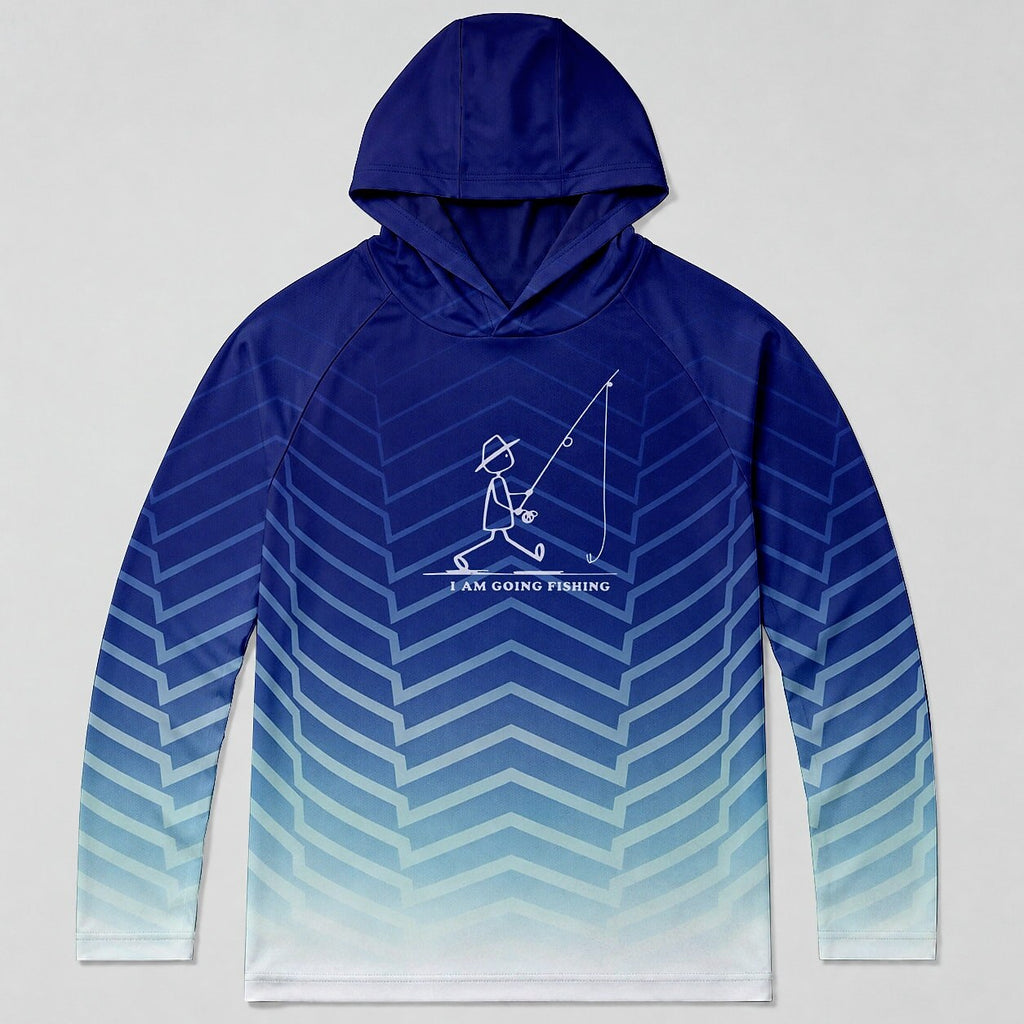 UPF 50+ Gradient Fishing Sun Protection Hoodie for Men