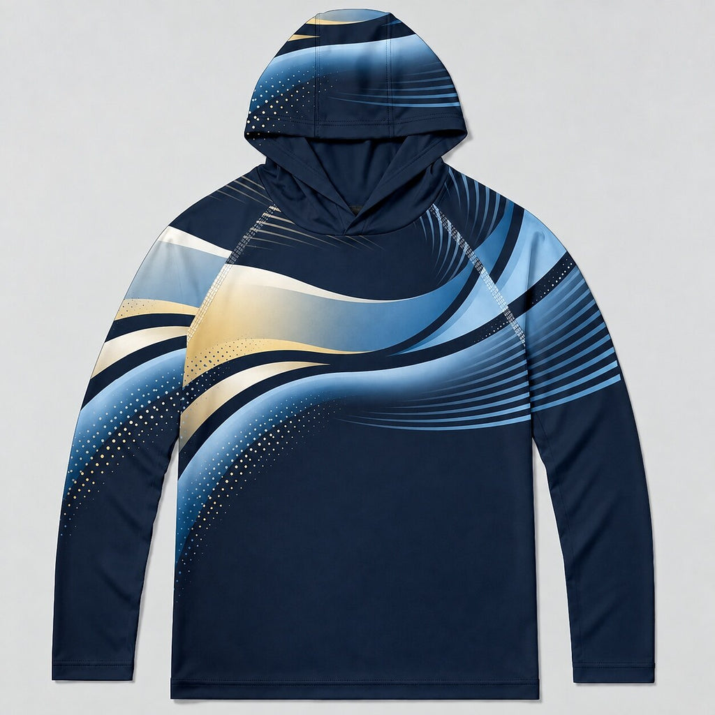 UPF 50+ Neon Wave Fishing Graphic Sun Hoodie