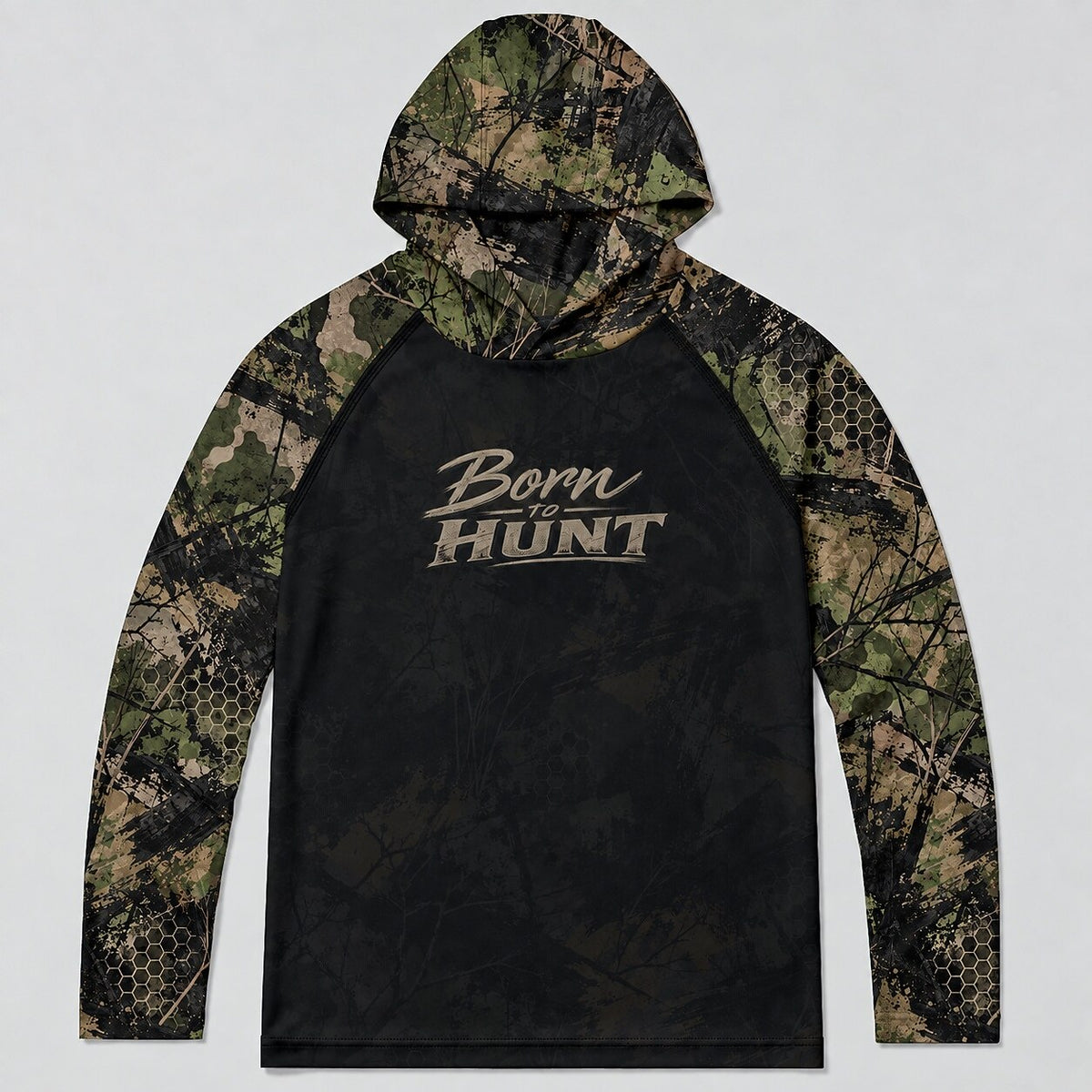 UPF 50+ Born to Hunt Blaze Camo Sun Hoodie