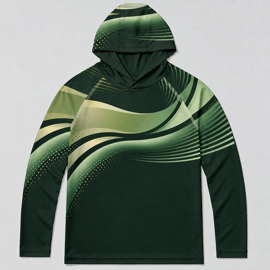 UPF 50+ Neon Wave Fishing Graphic Sun Hoodie