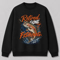 Rainbow Trout Fishing Crewneck Sweatshirt for Men — navy front view with printed graphic
