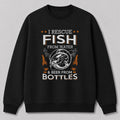 Rainbow Trout River Fishing Crewneck Sweatshirt — navy front view with printed graphic