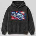 Washed Marlin Offshore Sportfishing Boat Graphic Hoodie