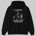 Right to Arm Bears Outdoor Graphic Hoodie — black front view with printed graphic