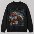 Sailfish Saltwater Fishing Crewneck Sweatshirt for Men — navy front view with printed graphic