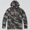 UPF 50+ Stay Wild Gray Camo Sun Hoodie