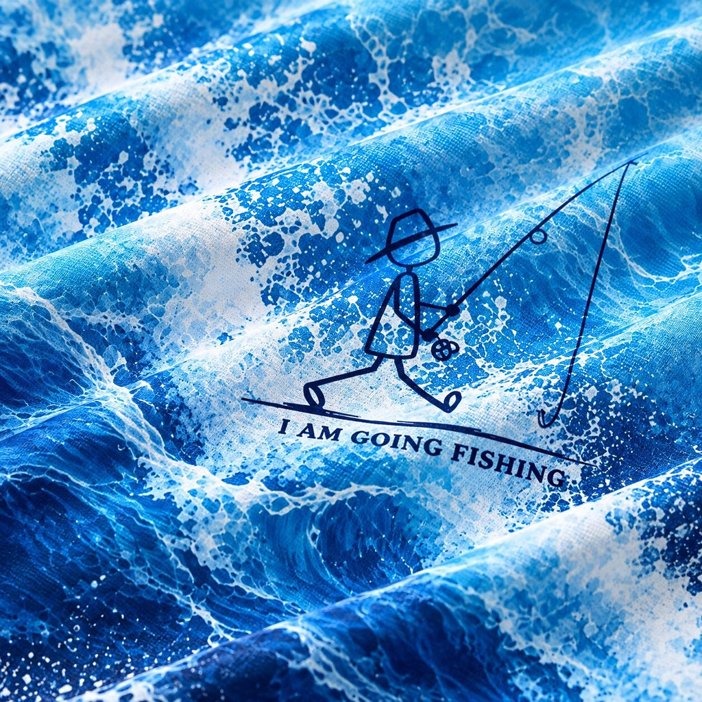 UPF 50+ Ocean Wave Fishing Graphic Sun Hoodie