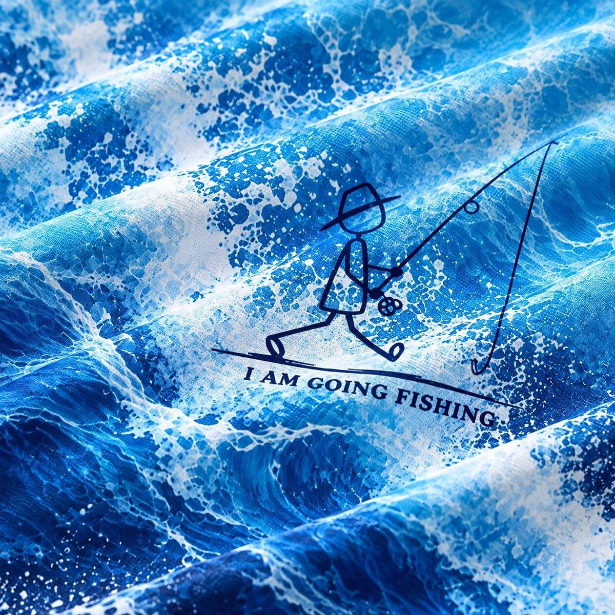 UPF 50+ Ocean Wave Fishing Graphic Sun Hoodie